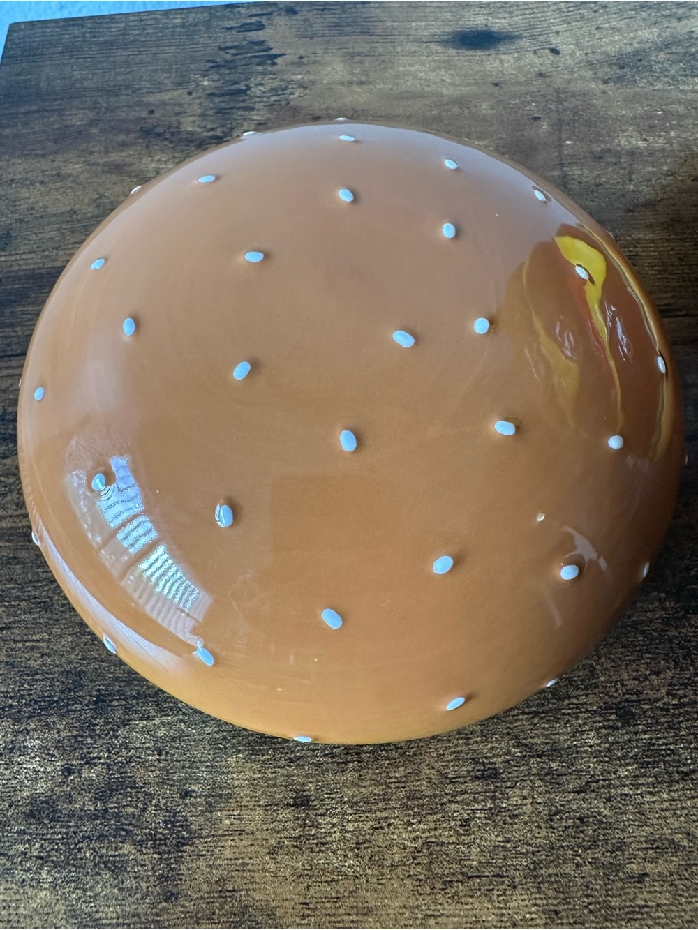 Novelty Ceramic Double Cheeseburger Cookie Jar Yellow, Brown, Red, Green NWT - Picture 5 of 5
